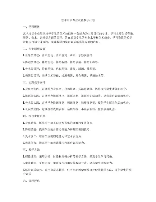 艺术培训专业设置教学计划