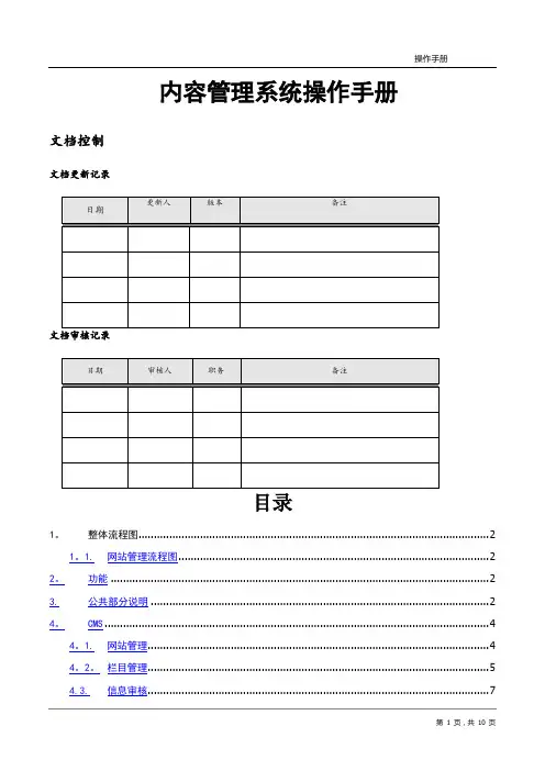 内容管理系统(CMS)操作手册