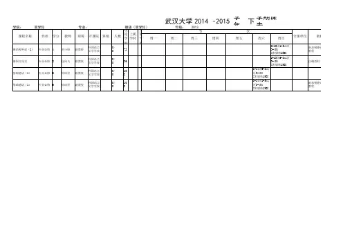 武大课表