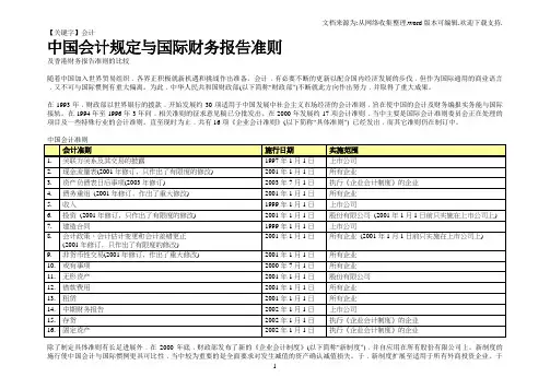 【会计】中国会计规定与国际财务报告准则及香港财务报告准则的比较