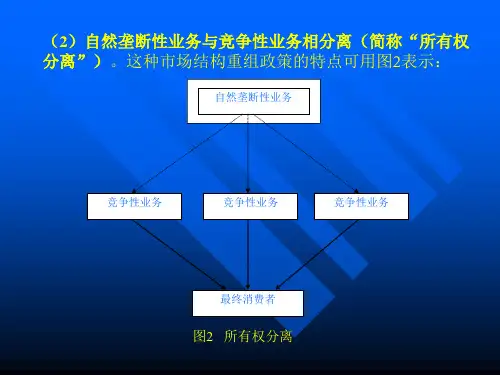 垄断性产业不同类型业务的分类管制