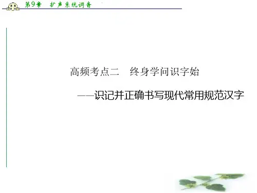 高考语文(人教 鲁京津专用)一轮复习语言基础知识 第一章 高频考点二