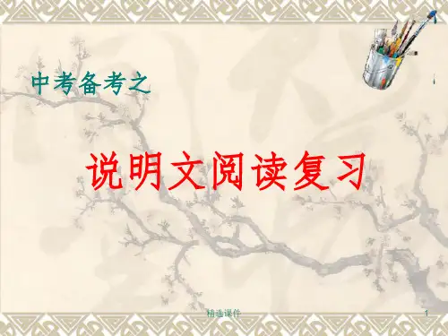 《中考说明文阅读》PPT课件