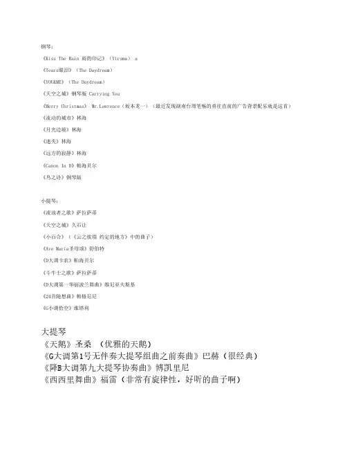 广播电台常用51首背景音乐～绝对是你曾经苦苦寻找的歌