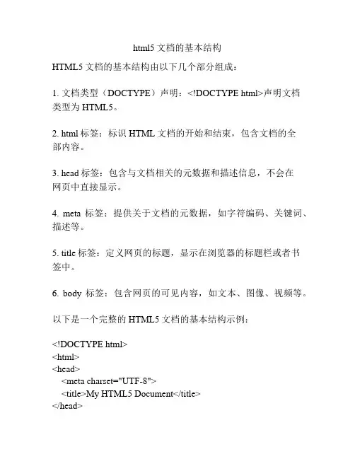 html5文档的基本结构
