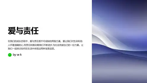 爱与责任——主题班会PPT课件