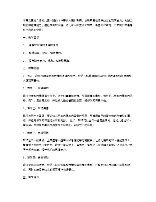 《神奇放大镜》幼儿园大班教案