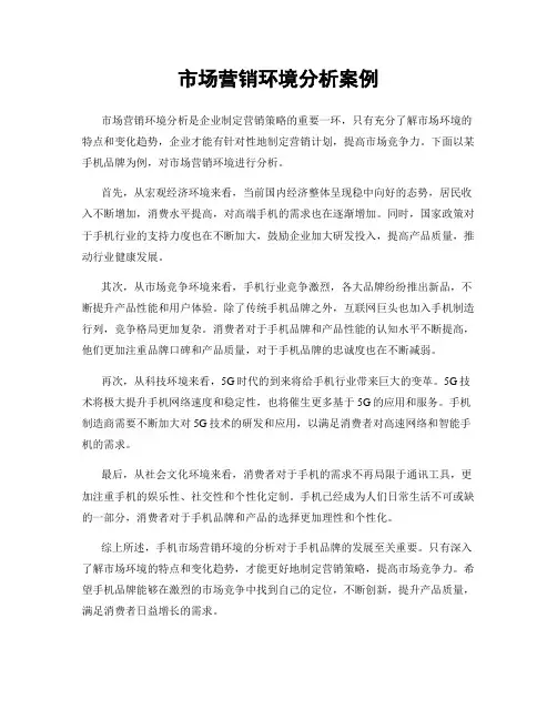 市场营销环境分析案例