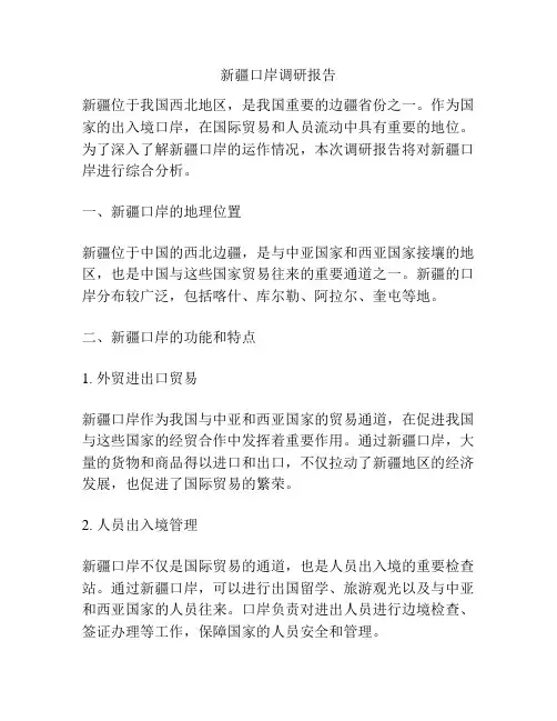 新疆口岸调研报告