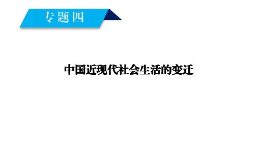 高中历史专题4中国近现代社会生活的变迁第1课物质活动和社会习俗的变迁课件人民必修2