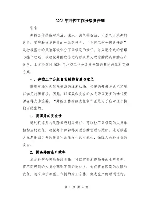 2024年井控工作分级责任制