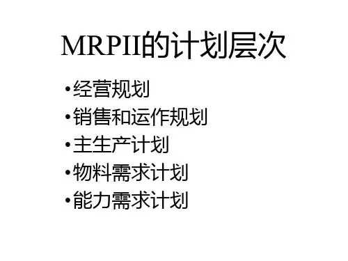 MRP物料需求计划的层次(ppt 36页)