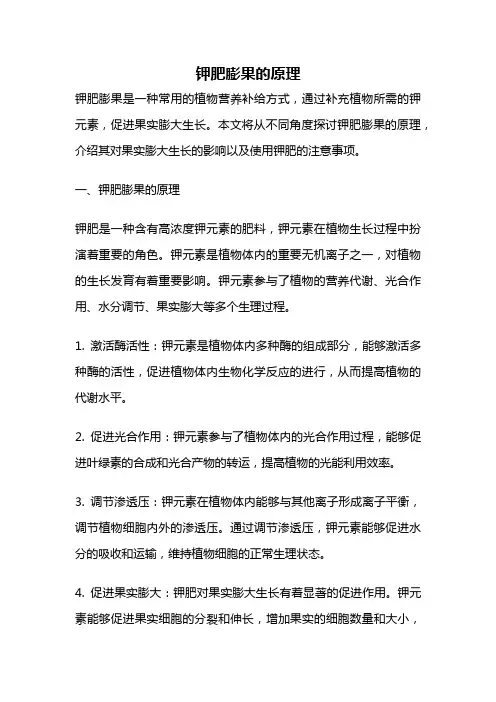 钾肥膨果的原理
