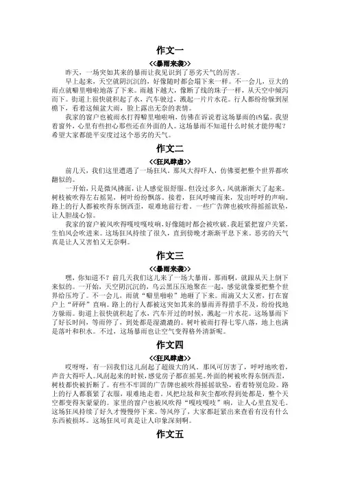 恶劣天气的作文250字左右
