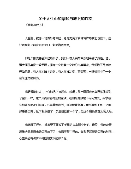 关于人生中的拿起与放下的作文