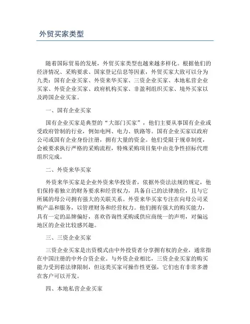 外贸买家类型