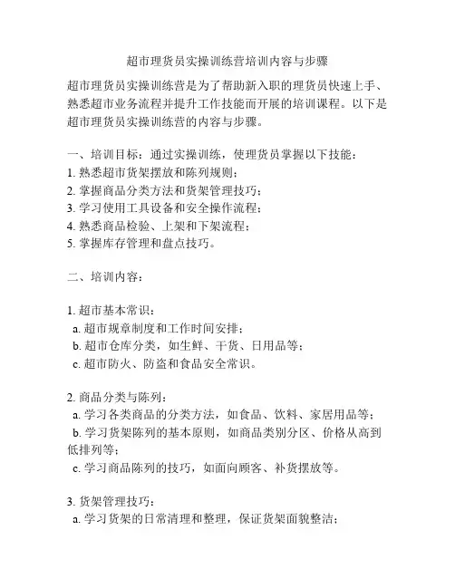 超市理货员实操训练营培训内容与步骤