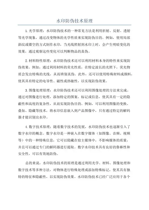 水印防伪技术原理