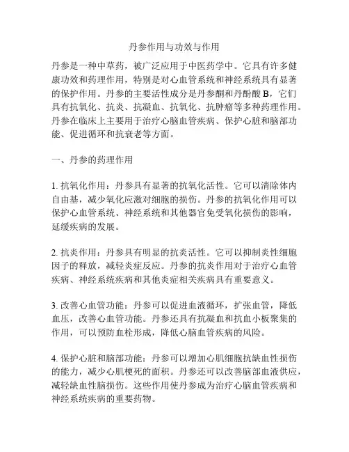 丹参作用与功效与作用