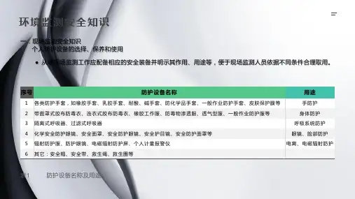 环境监测采样安全知识培训ppt课件