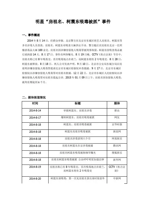 明星吸毒案例分析