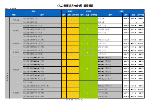 【工具】人力资源盘点填报模板