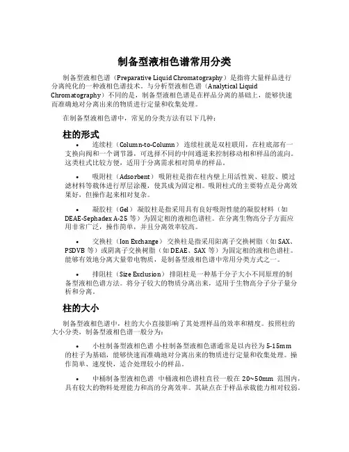 制备型液相色谱常用分类