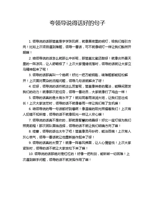 夸领导说得话好的句子