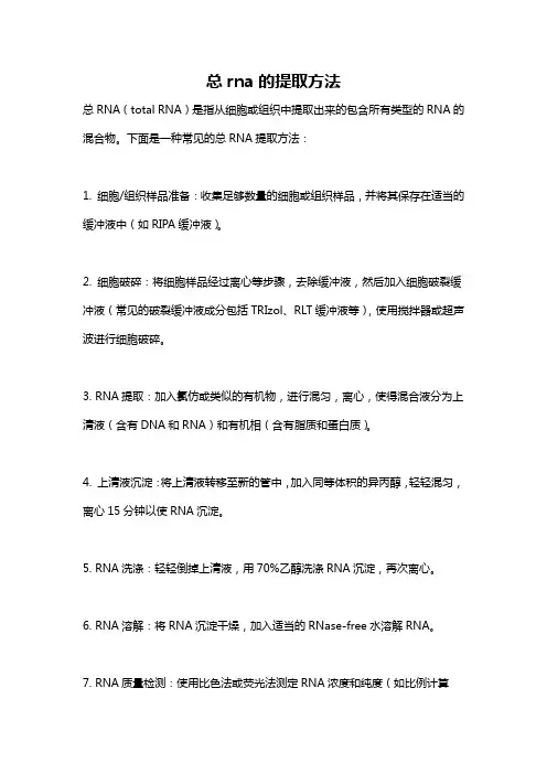 总rna的提取方法