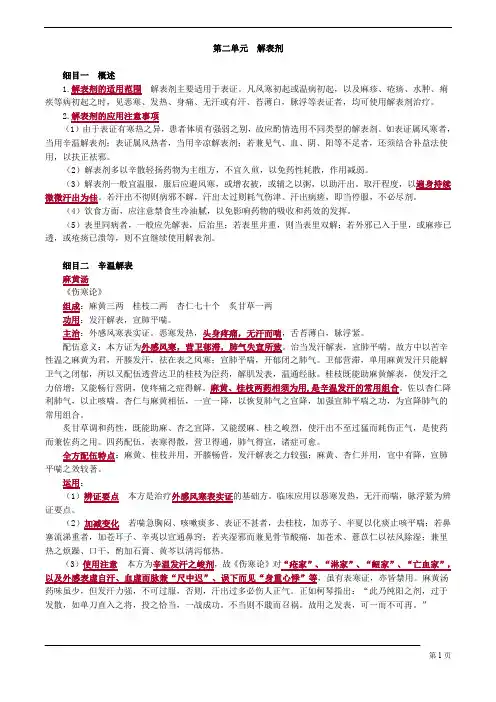 方剂学-解表剂