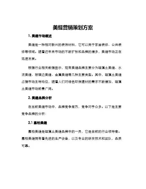 美缝营销策划方案