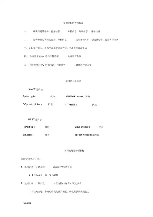 商务管理综合应用-总复习