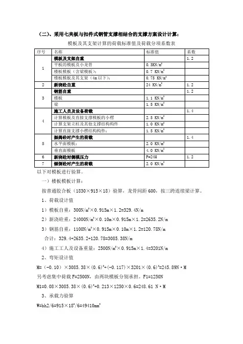 (完整word版)模板支撑体系计算书