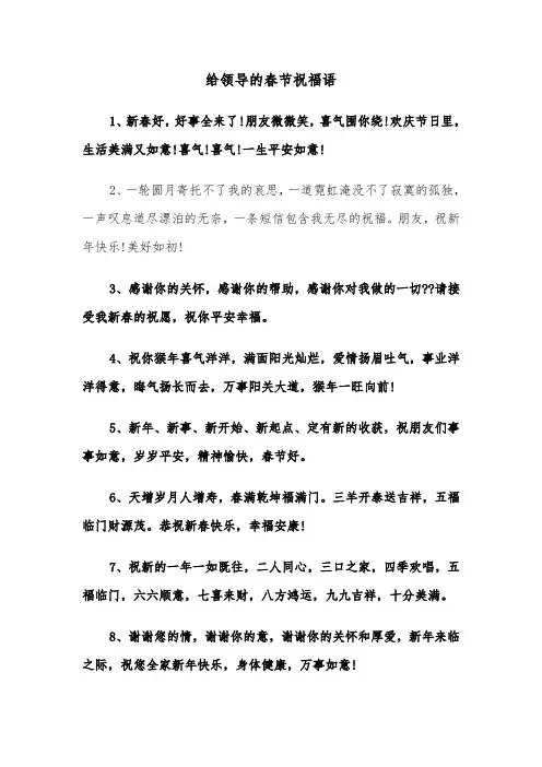 给领导的春节祝福语（2篇）
