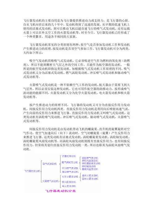 航空发动机分类与简介