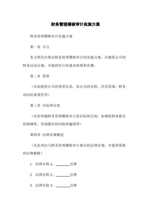 财务管理稽核审计实施方案