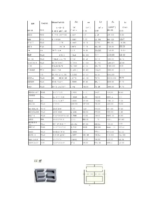EE型变压器参数及高频变压器计算