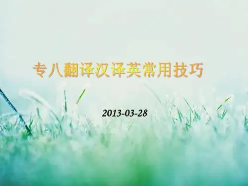 专八翻译汉译英常用技巧