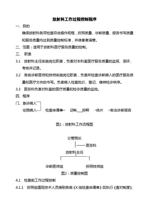医院放射科工作过程控制程序