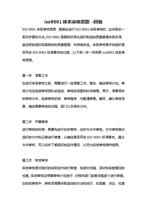 iso9001体系审核思路 -回复