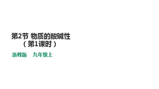 浙教版九年级上册科学第一章第二节 物质的酸碱性1学习课件