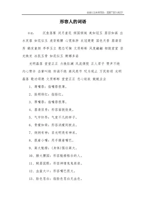 形容人的词语