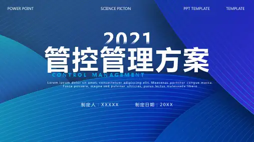 蓝色科技管控管理方案PPT模板