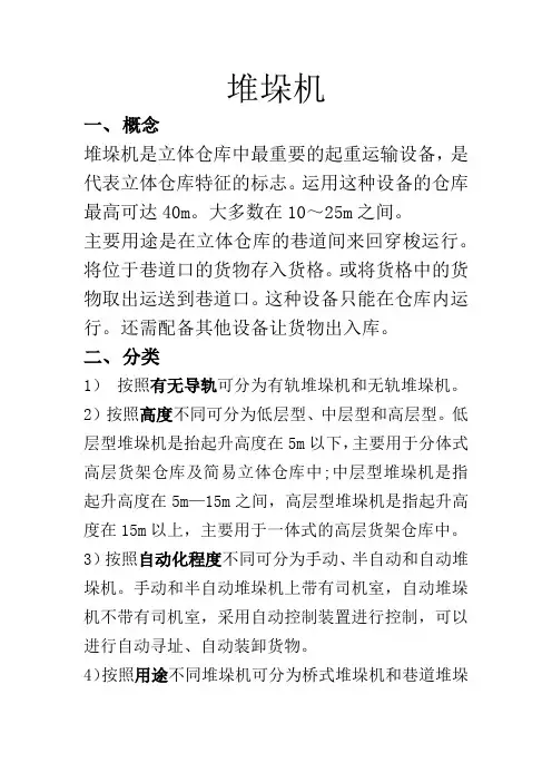 堆垛机介绍,附图