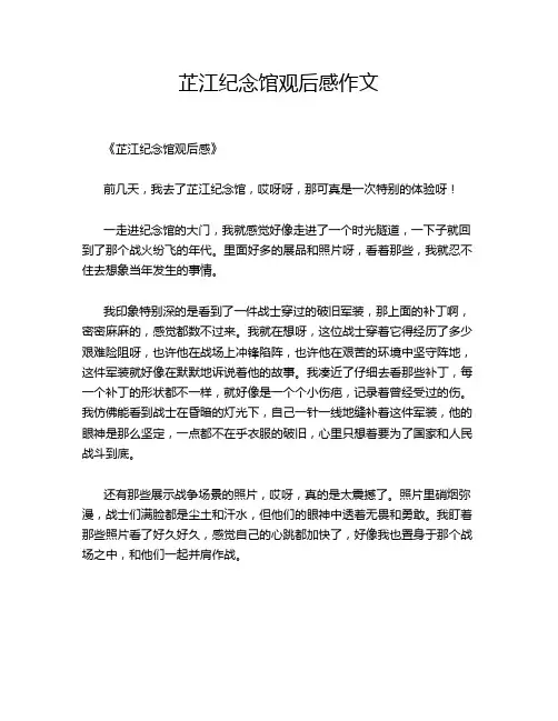 芷江纪念馆观后感作文