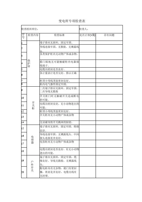 变电站专项检查表