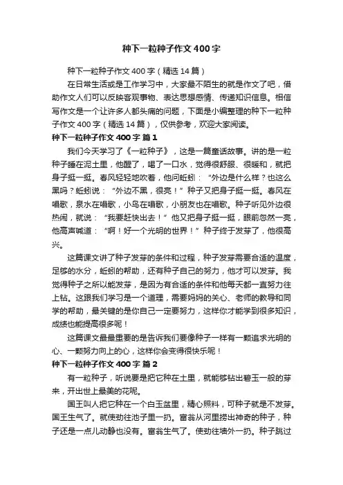 种下一粒种子作文400字