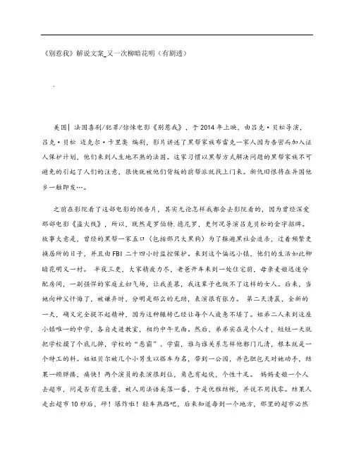 《别惹我》影评解说文案_又一次柳暗花明(有剧透)