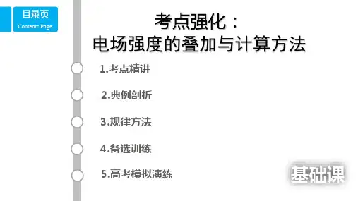 高中物理考点：电场强度的叠加与计算方法