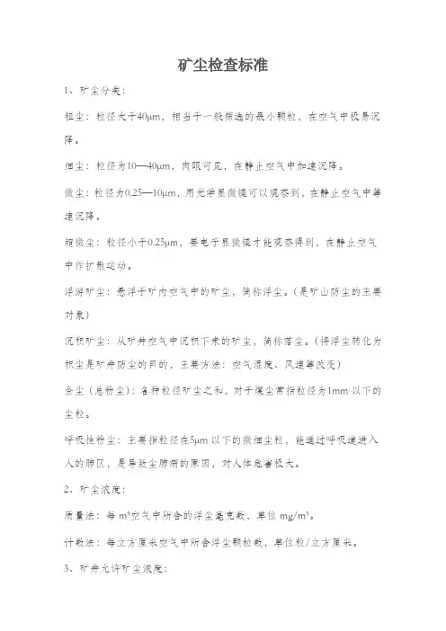 矿尘检查标准